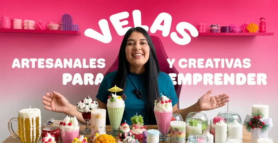 Mesa de trabajo para aprender velas artesanales