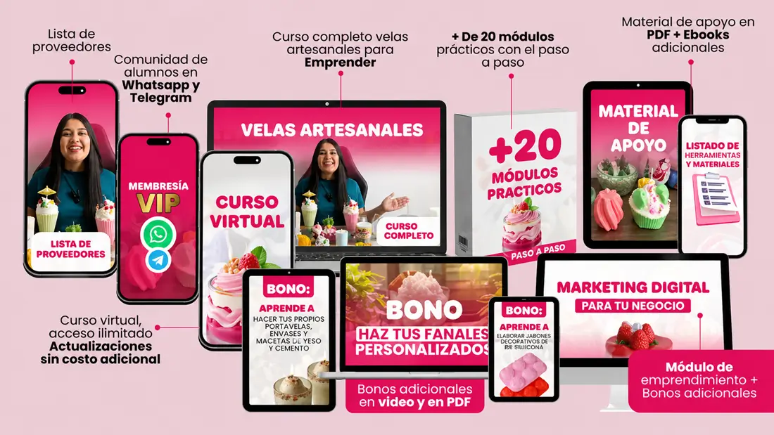 Vista del curso de velas artesanales